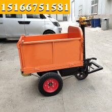 省時(shí)省人工！電動手推式工程翻斗車 手推車工地水泥砂漿運(yùn)輸車